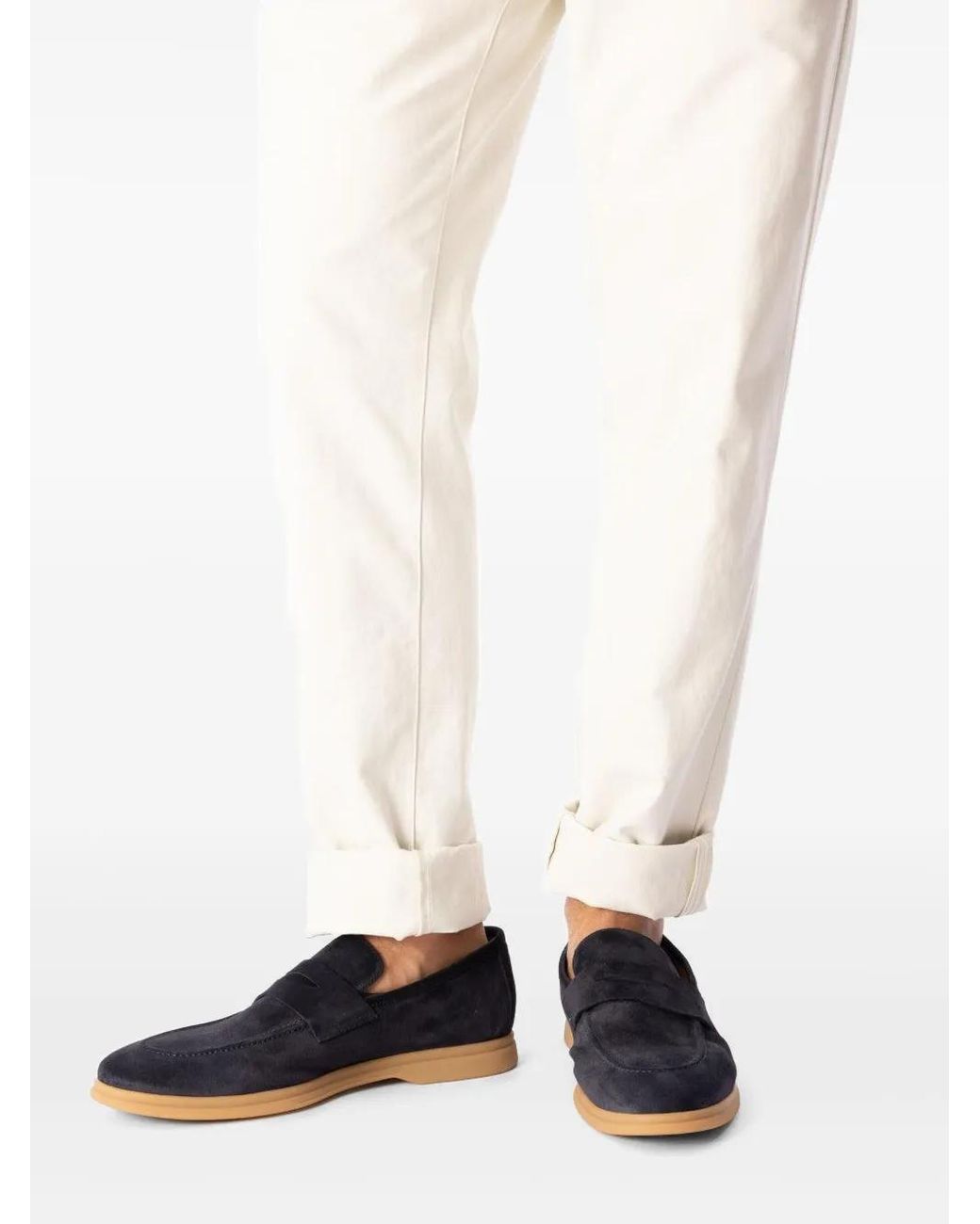 Eleventy Black Penny Suede Loafers for men