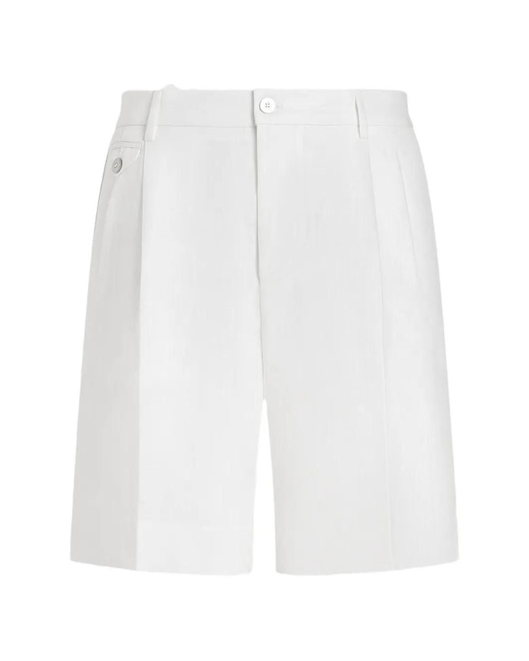 Dolce & Gabbana White Linen Bermuda Shorts for men
