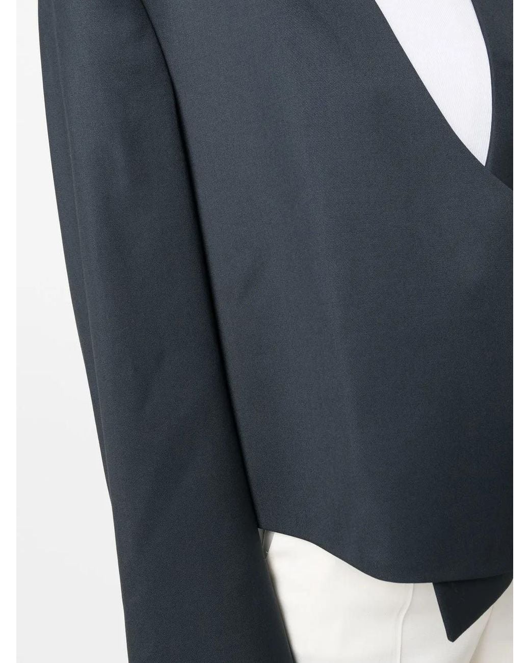 Low Classic Blue Asymmetric Wool-Blend Jacket