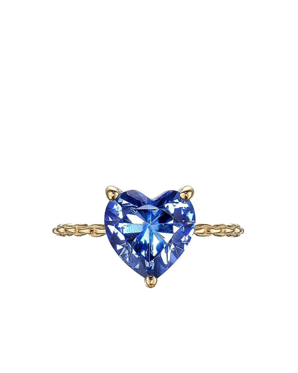 Anabela Chan Blue 9Kt Mini Heart Sapphire Ring