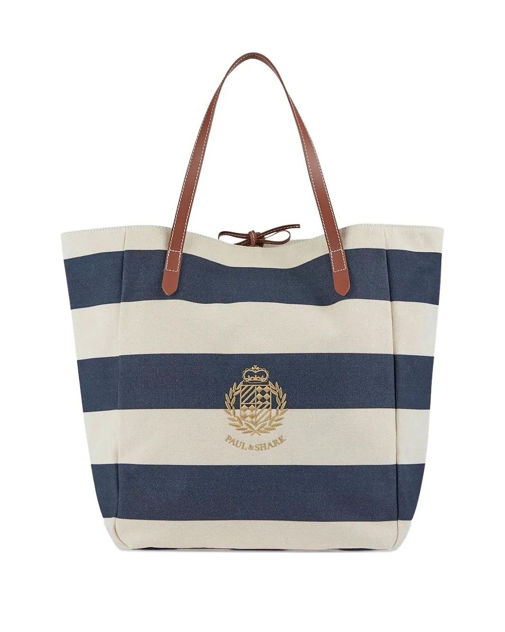 Paul & Shark Blue Embroidered-Logo Stripe-Pattern Bag for men