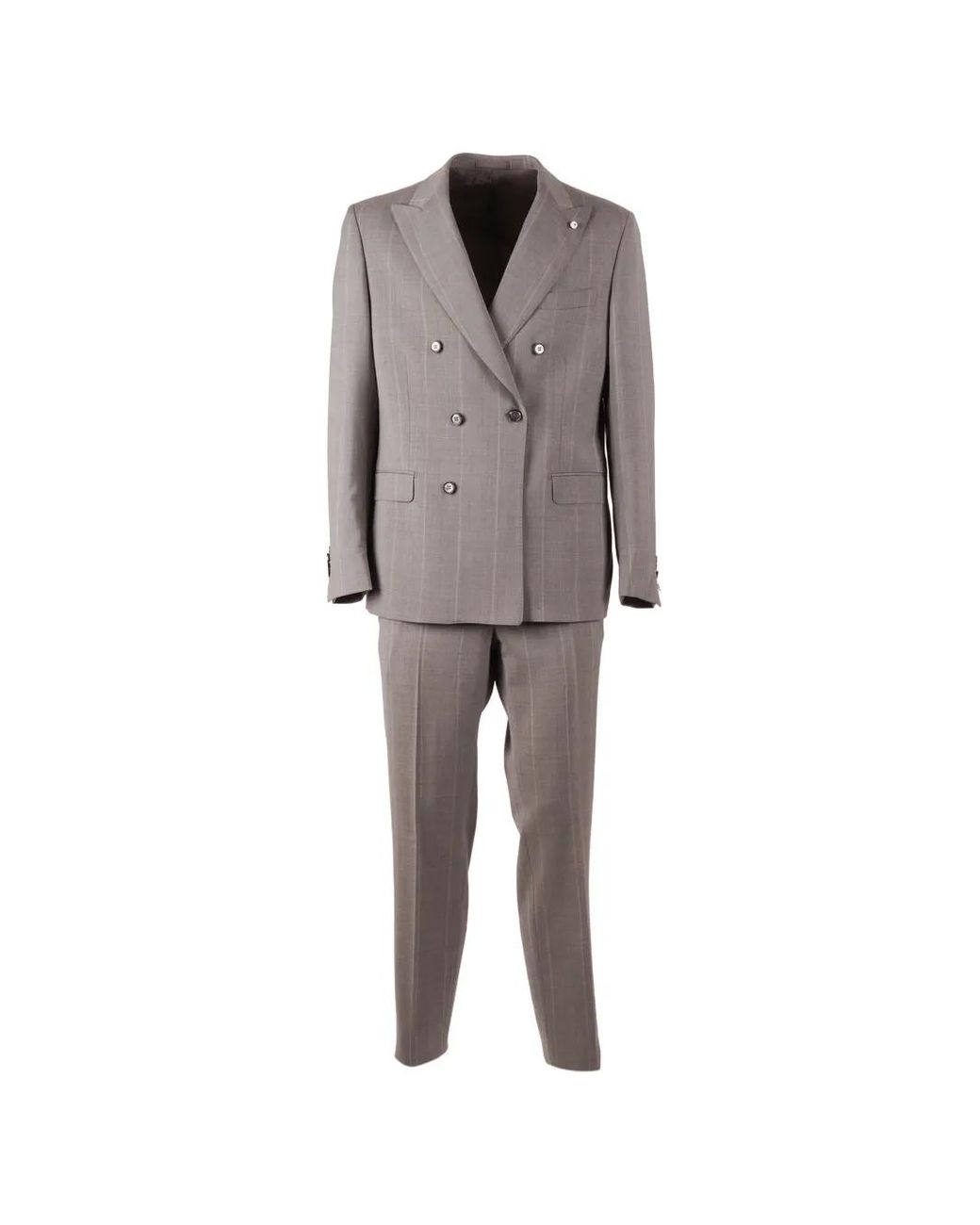 Brando Gray Double-Breasted Pinstripe Suit for men