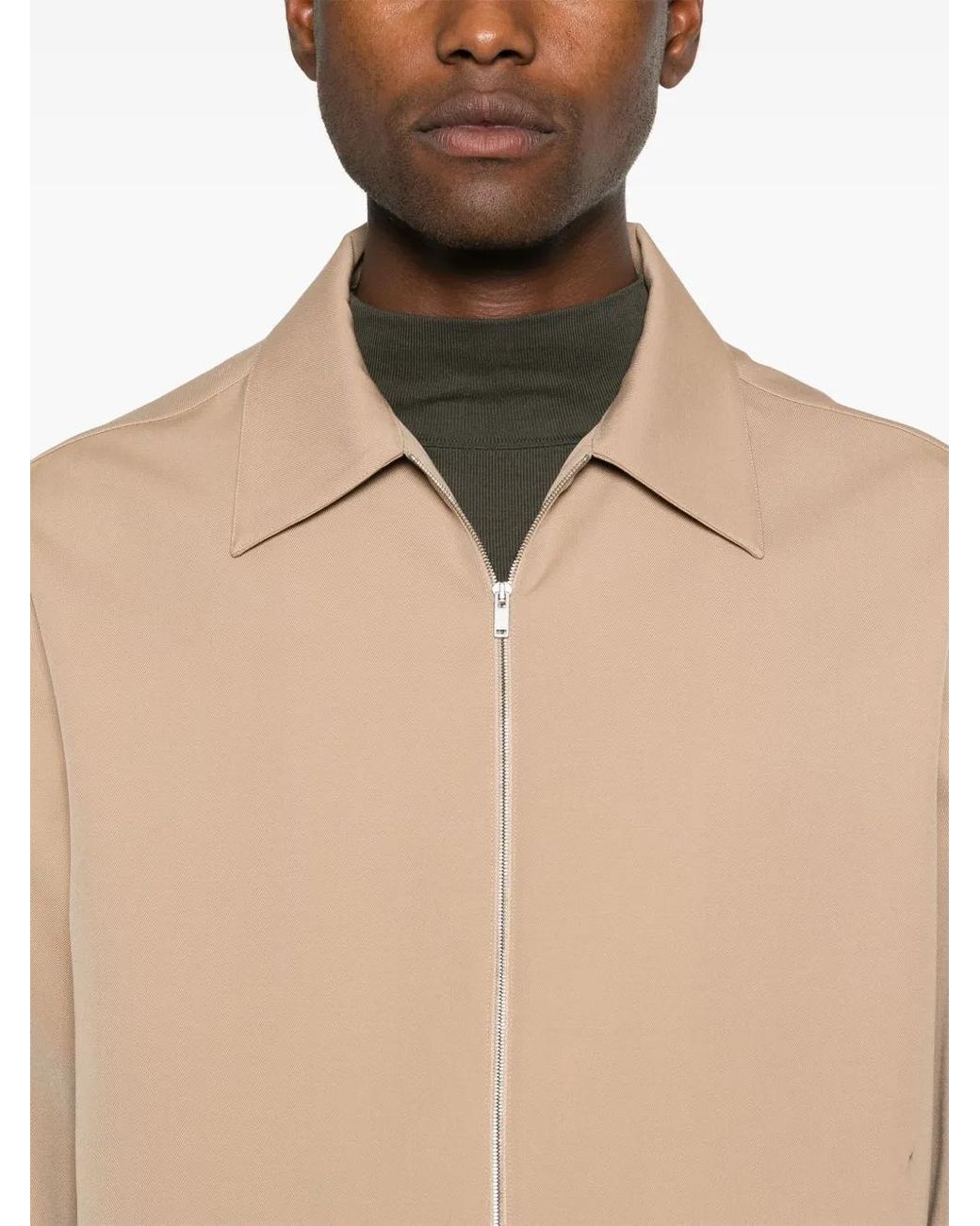 Jil Sander Wollen Shirtjack in het Natural voor heren