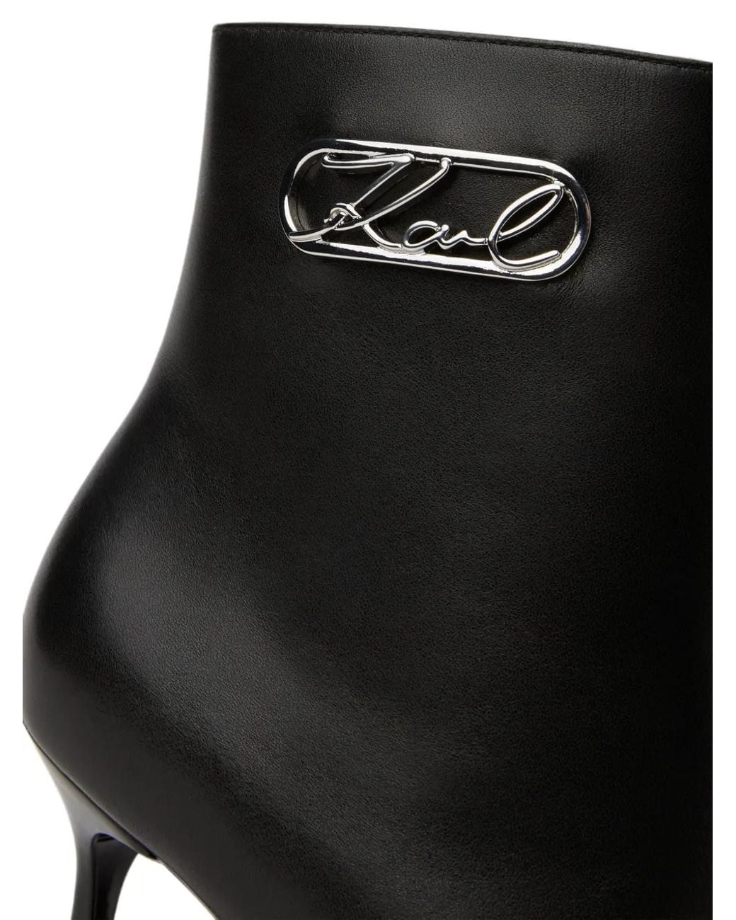 Karl Lagerfeld Black Sienna Signature Ankle Boots