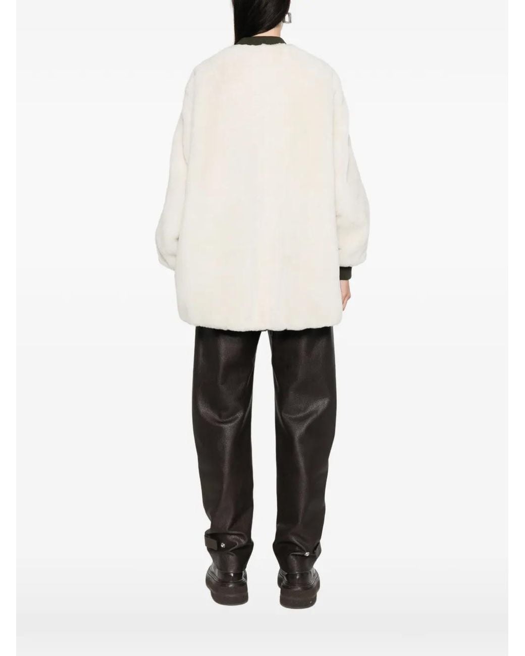 Yves Salomon Green Manteau À Fermeture Zippée