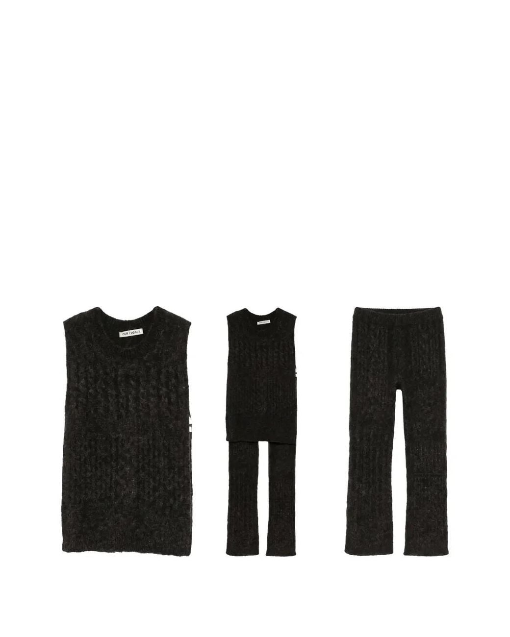 Our Legacy Black Wrap Blur Stitch Scarf for men