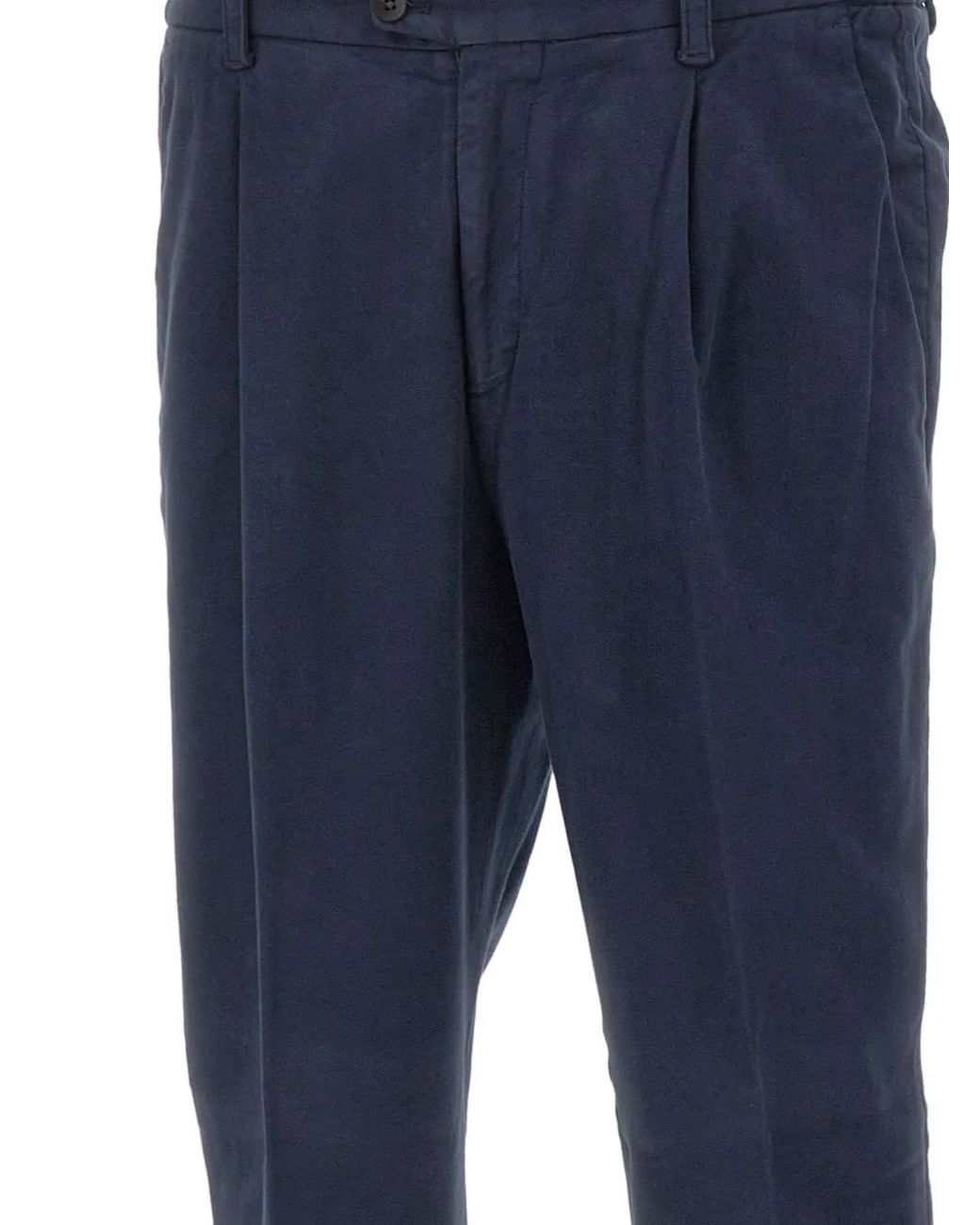 Devore Blue Pleated Trousers for men
