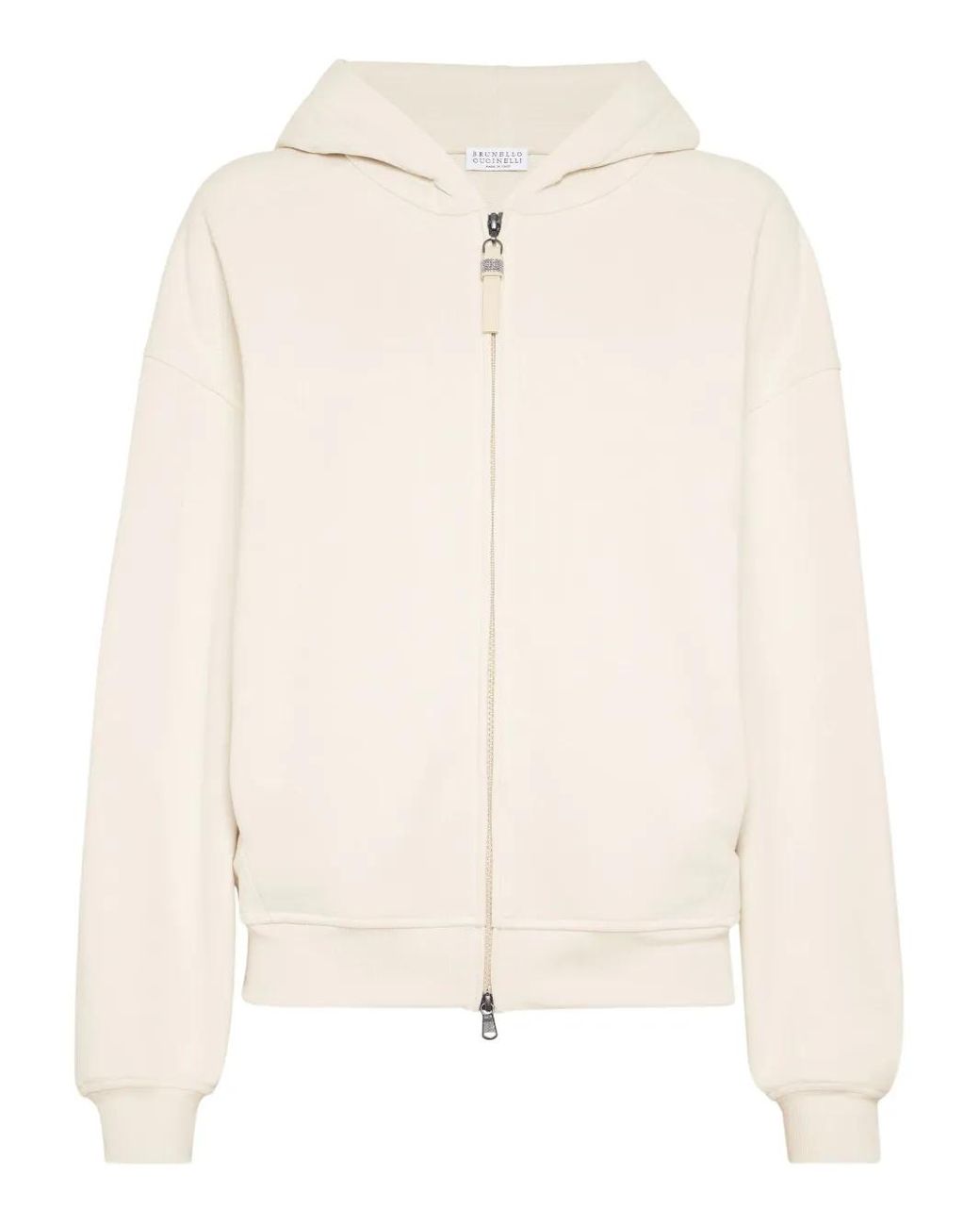 Brunello Cucinelli Natural Zipped Hoodie