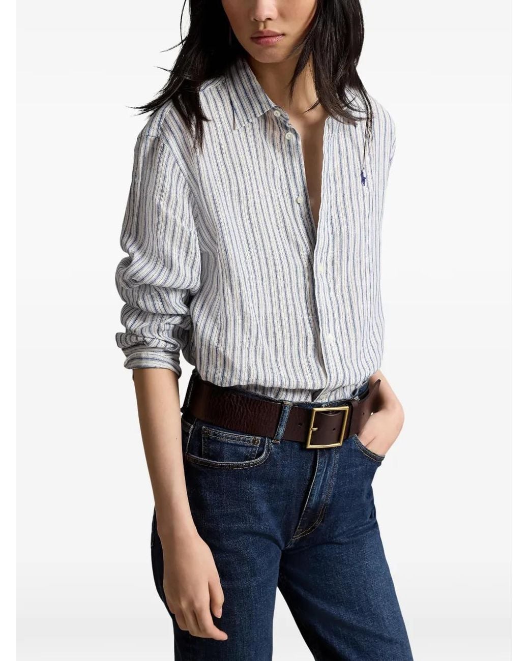 Polo Ralph Lauren Gray Gingham-Pattern Pony-Embroidered Shirt