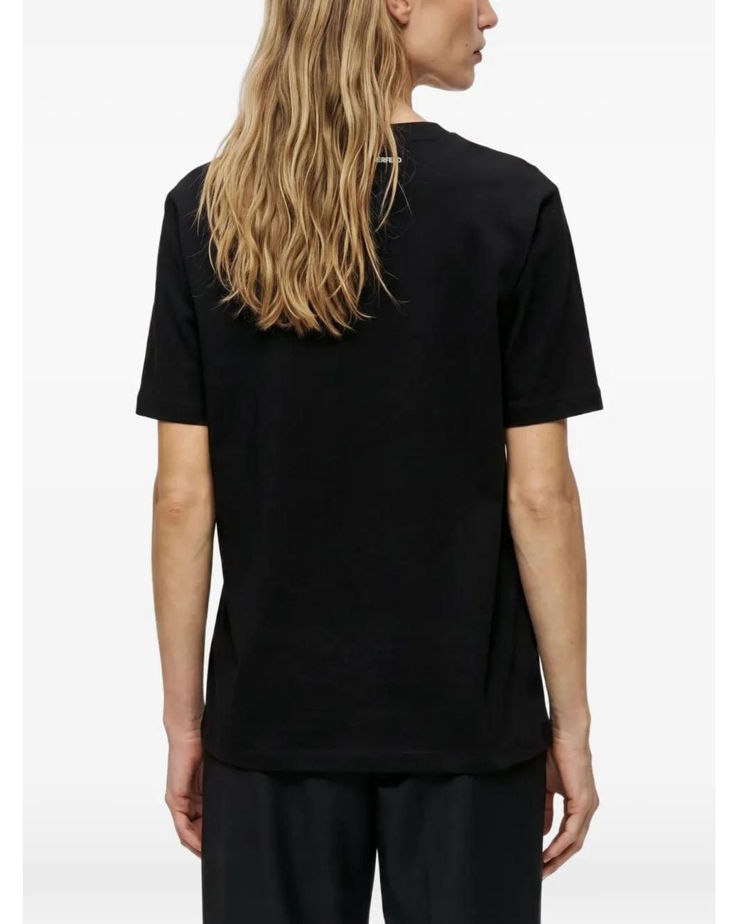 Karl Lagerfeld Black Logo-Print T-Shirt