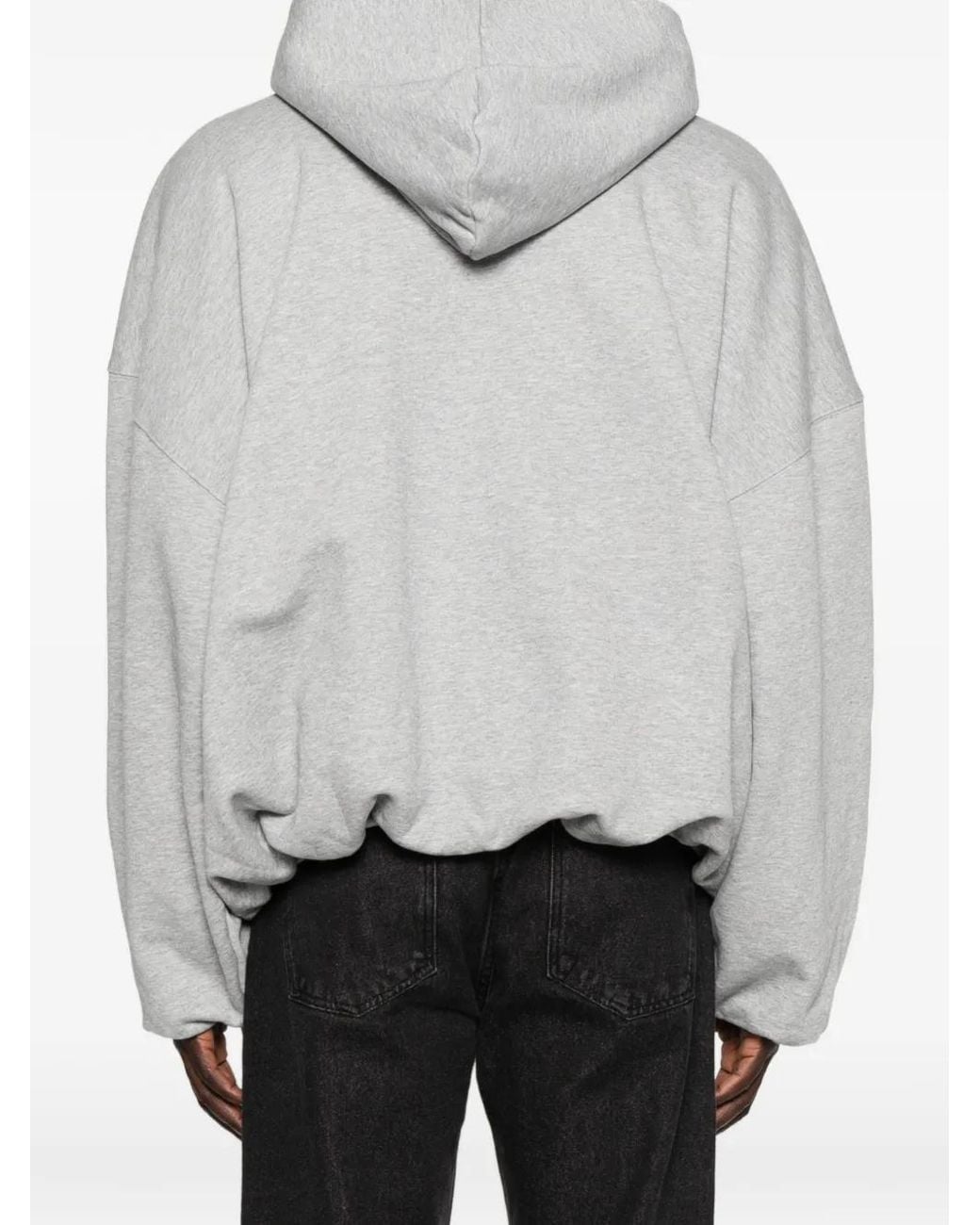M I S B H V Gray Inflated Embroidered Hoodie