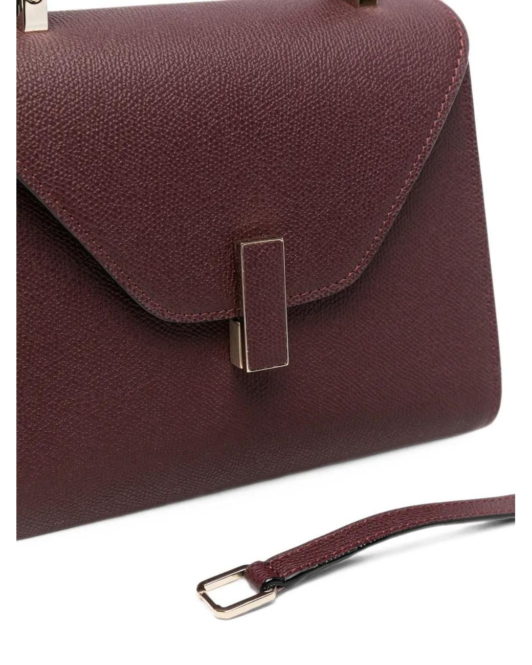 Valextra Purple Mini Iside Leather Tote Bag