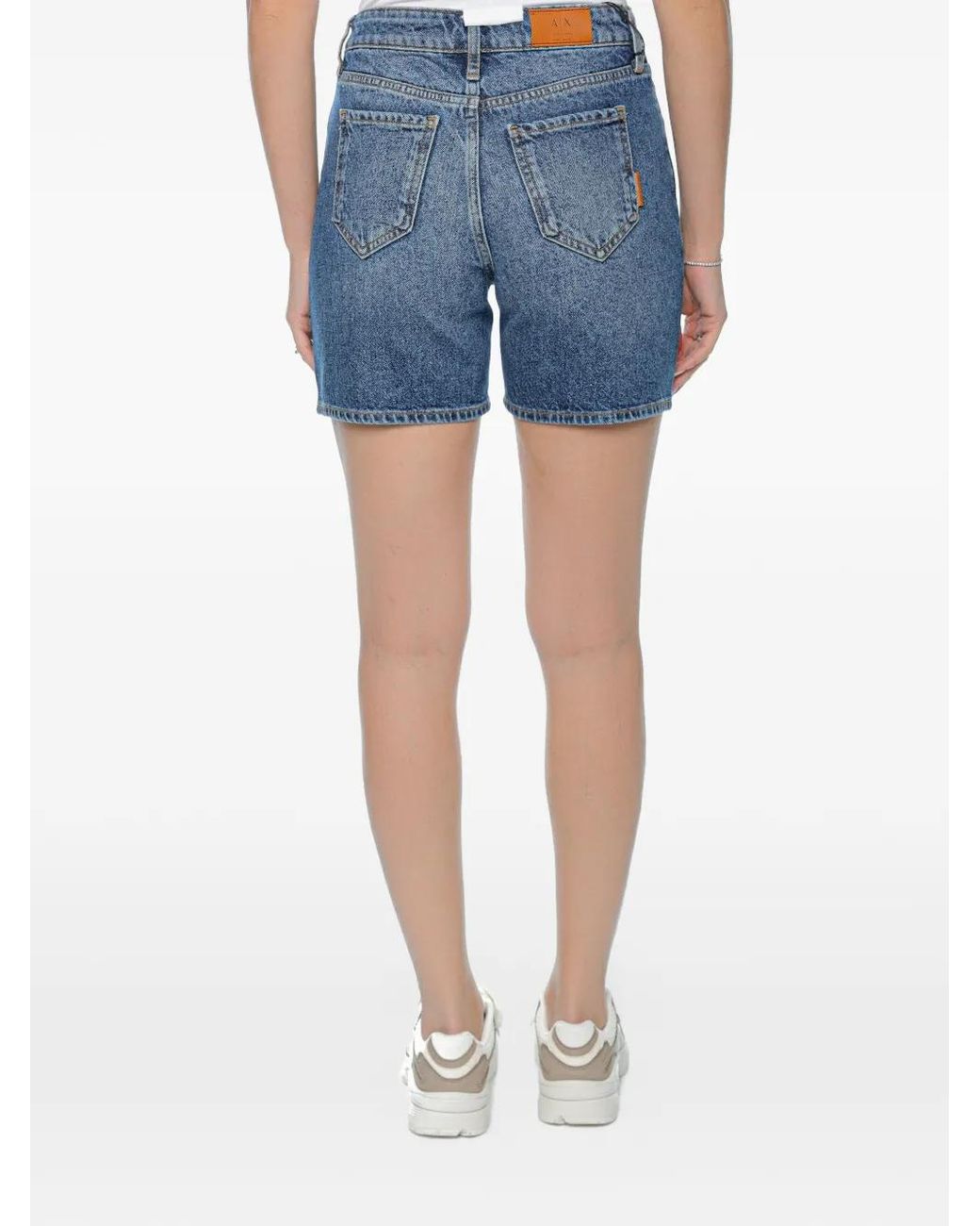 ARMANI EXCHANGE Blue Short En Jean À Coupe Cinq Poches