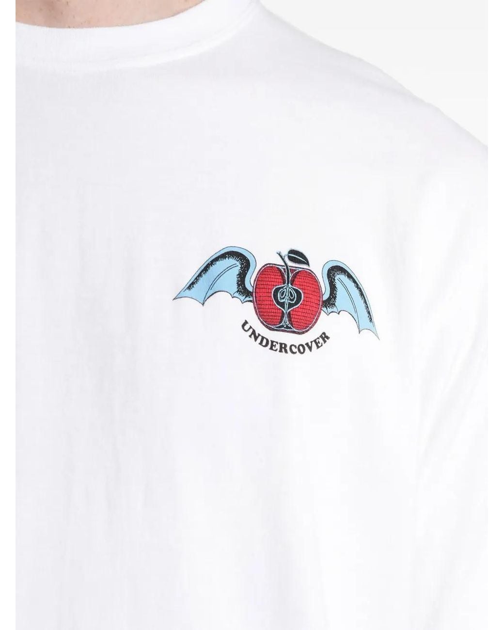Undercover White Apple-Print T-Shirt for men