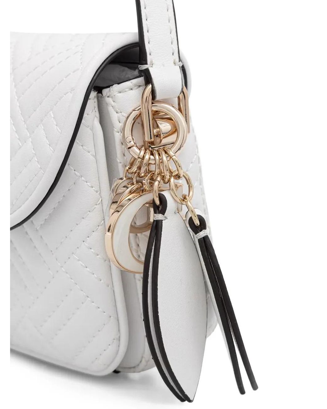 Guess White Quilted Shoulder Bag