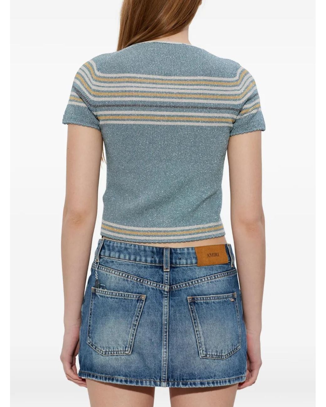 Amiri Blue Top With Lurex Thread