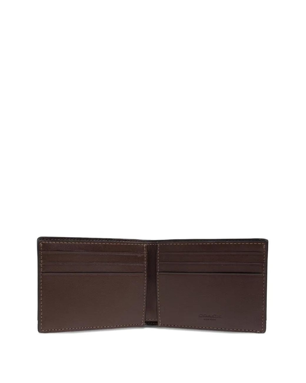 COACH Brown Logo-Pattern Wallet for men