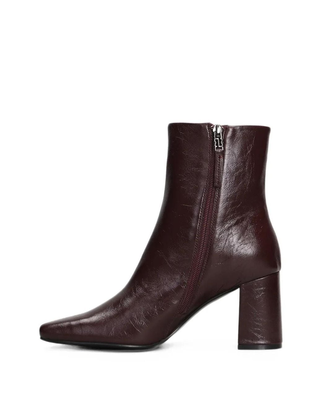 Bibi Lou Brown Square-Toe Ankle Boots