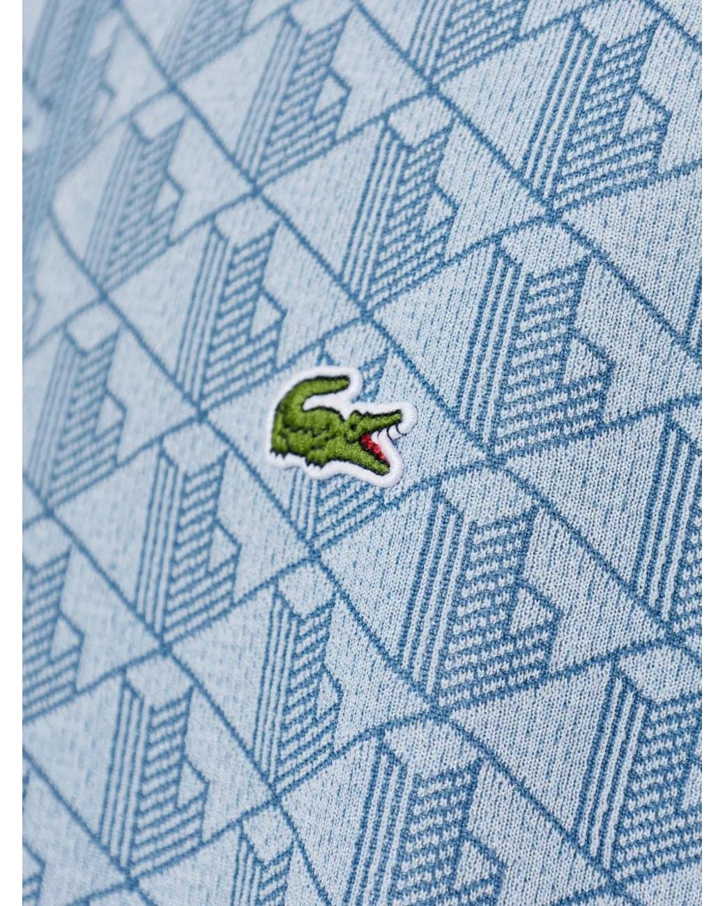 Lacoste Sweater Met Monogram-Print in het Blue voor heren