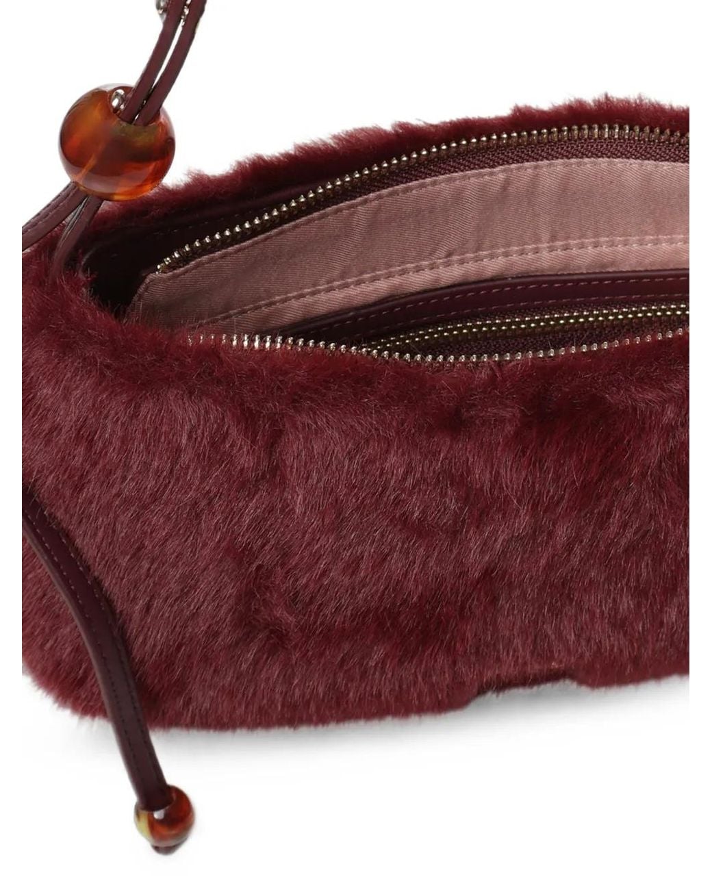 V73 Purple Faux-Fur Shoulder Bag