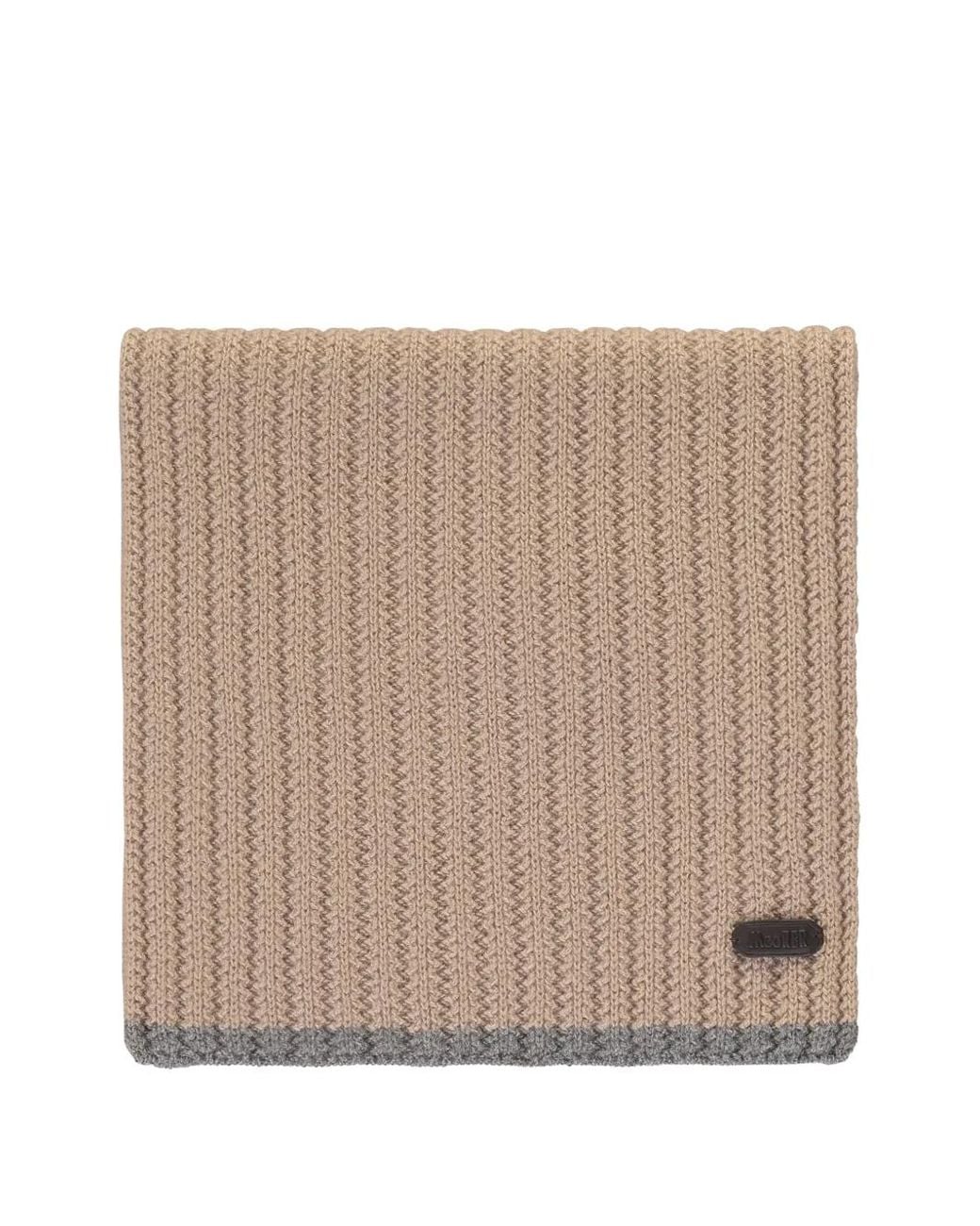 Moorer Natural Textured Panelled Scarf for men