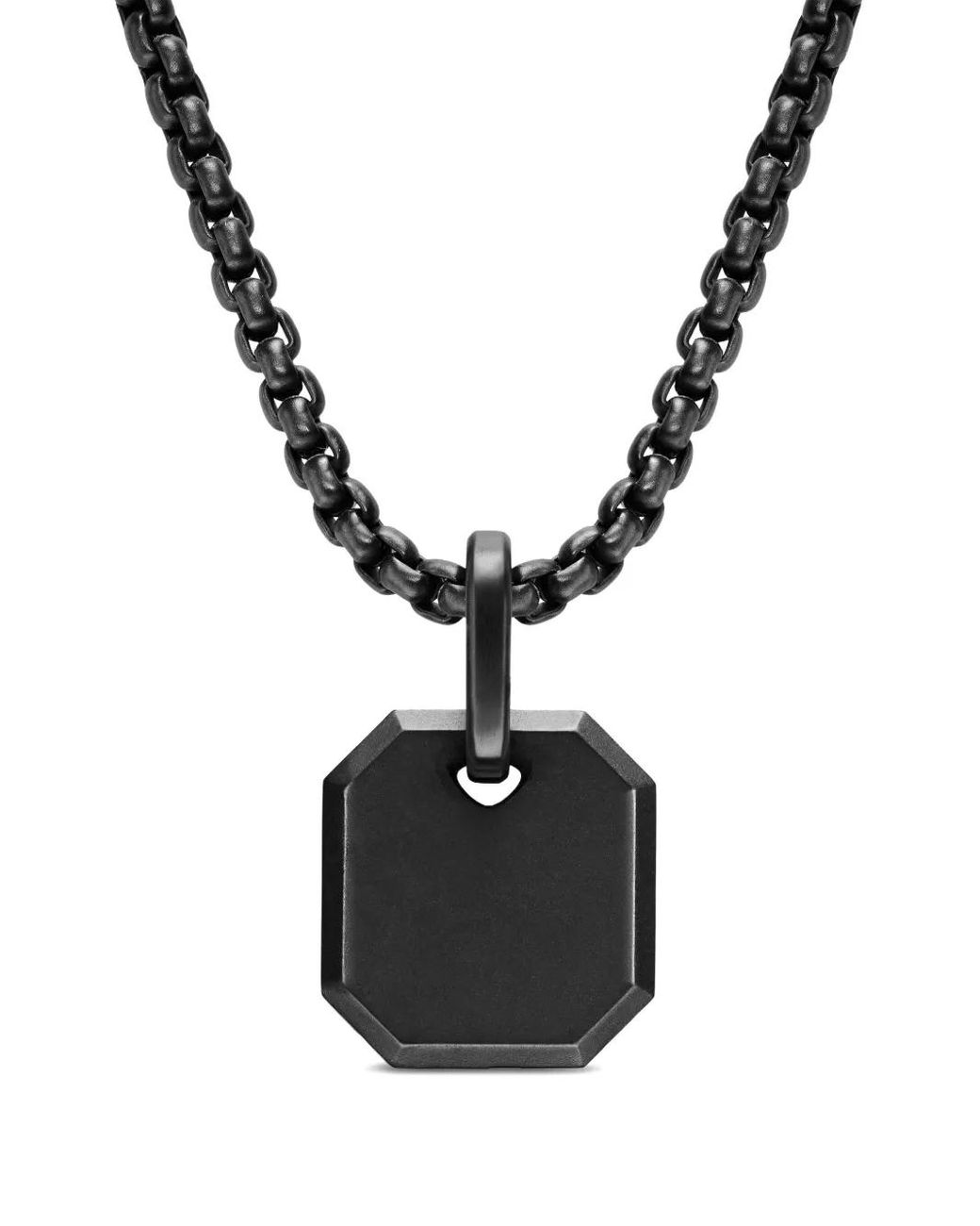 David Yurman Black Titanium Octagonal Amulet Pendant for men