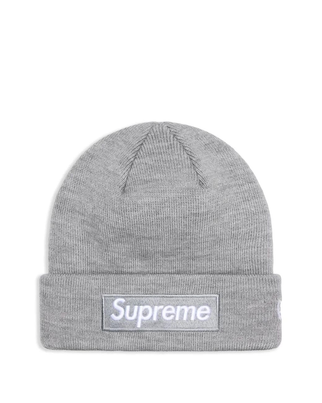 Supreme Gray X New Era Box Logo Beanie