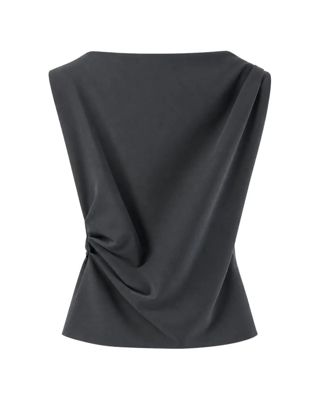 Herno Black Draped Sleeveless Top