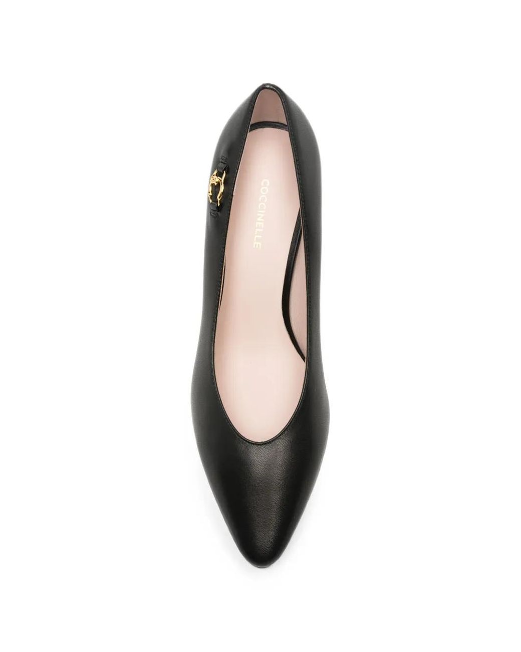 Coccinelle Black Logo-Plaque Pointed-Toe Pumps