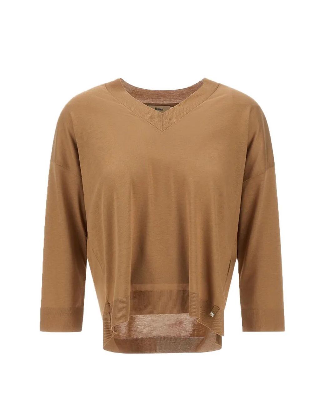 Herno Brown Lyocell Cotton Polyester Sweater
