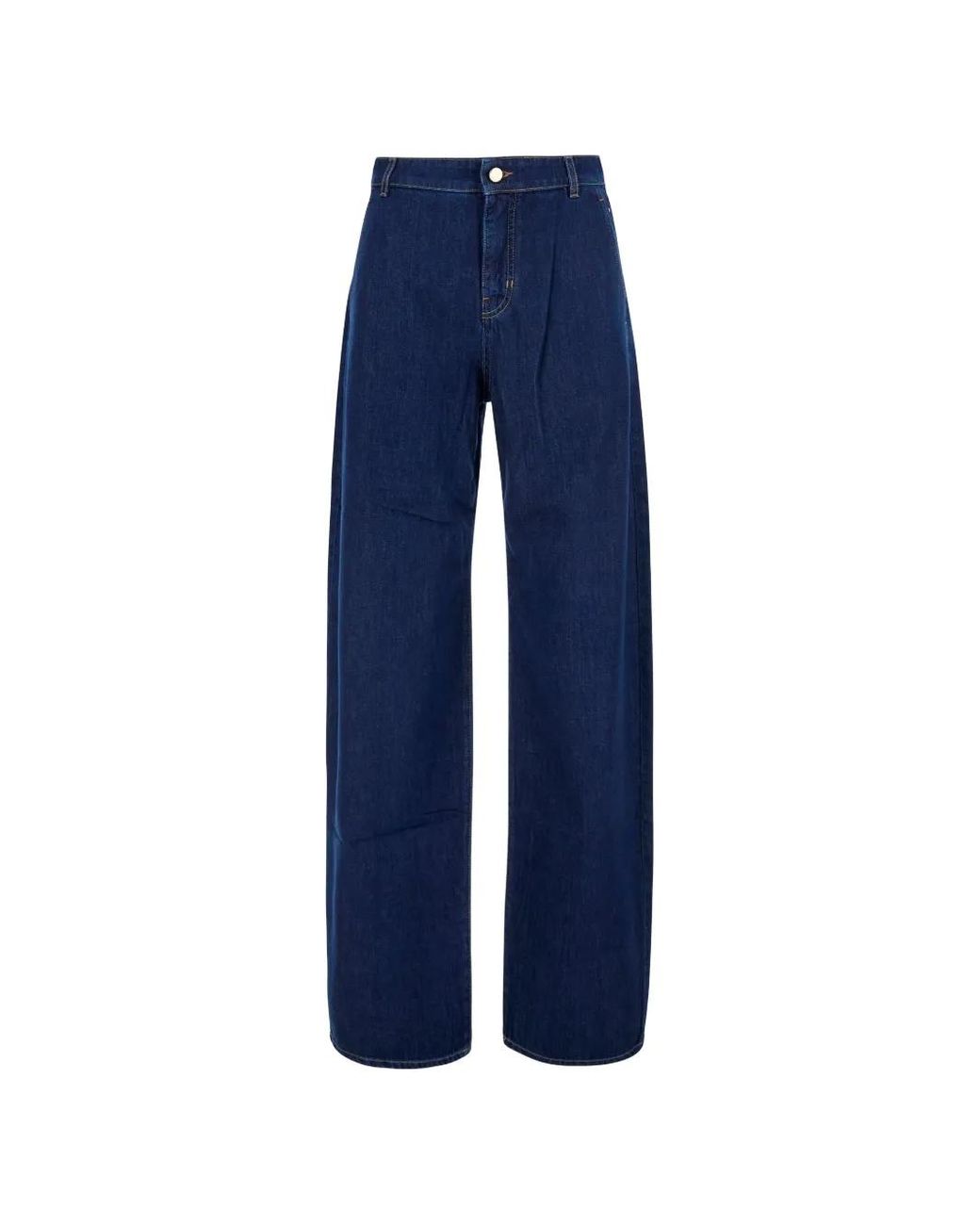 Max Mara Blue Jean À Coupe Ample