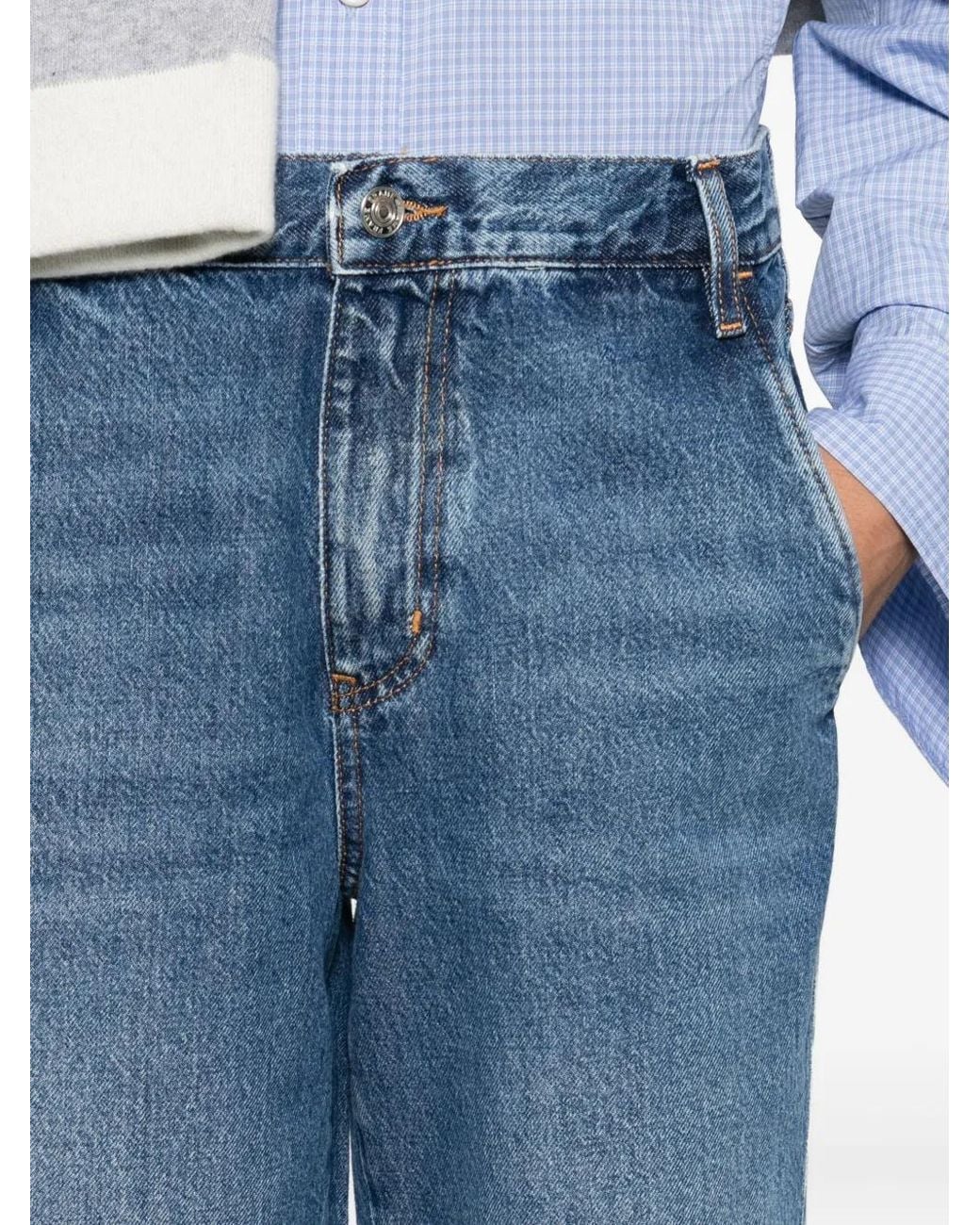 FRAME Blue Seam-Detail Jeans