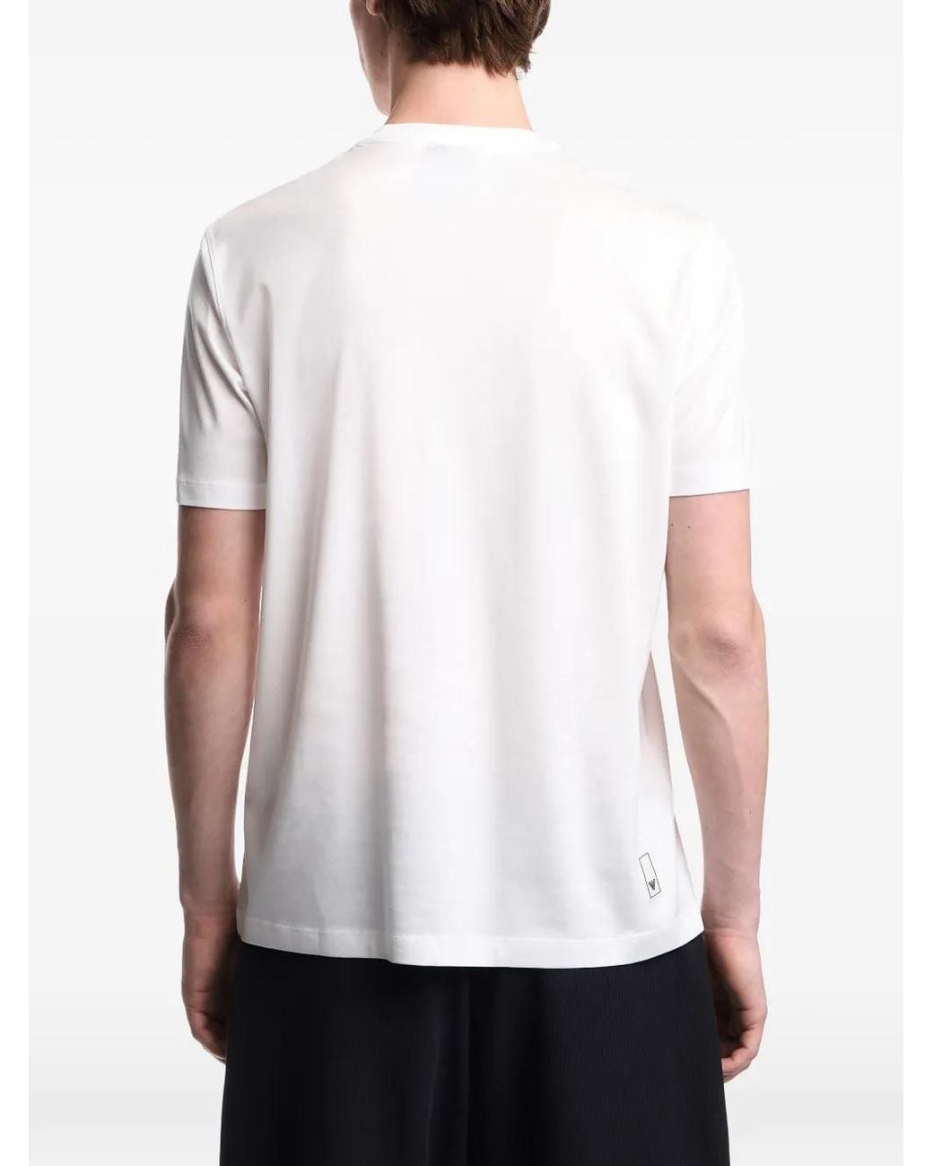 Emporio Armani White Travel Essential Lyocell-Blend Jersey T-Shirt for men