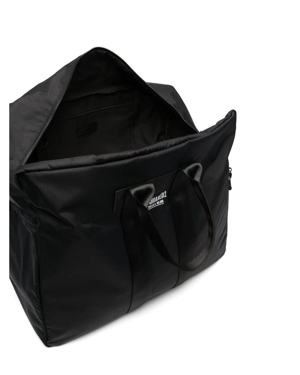 DSquared² Black Logo-Print Weekend Bag for men