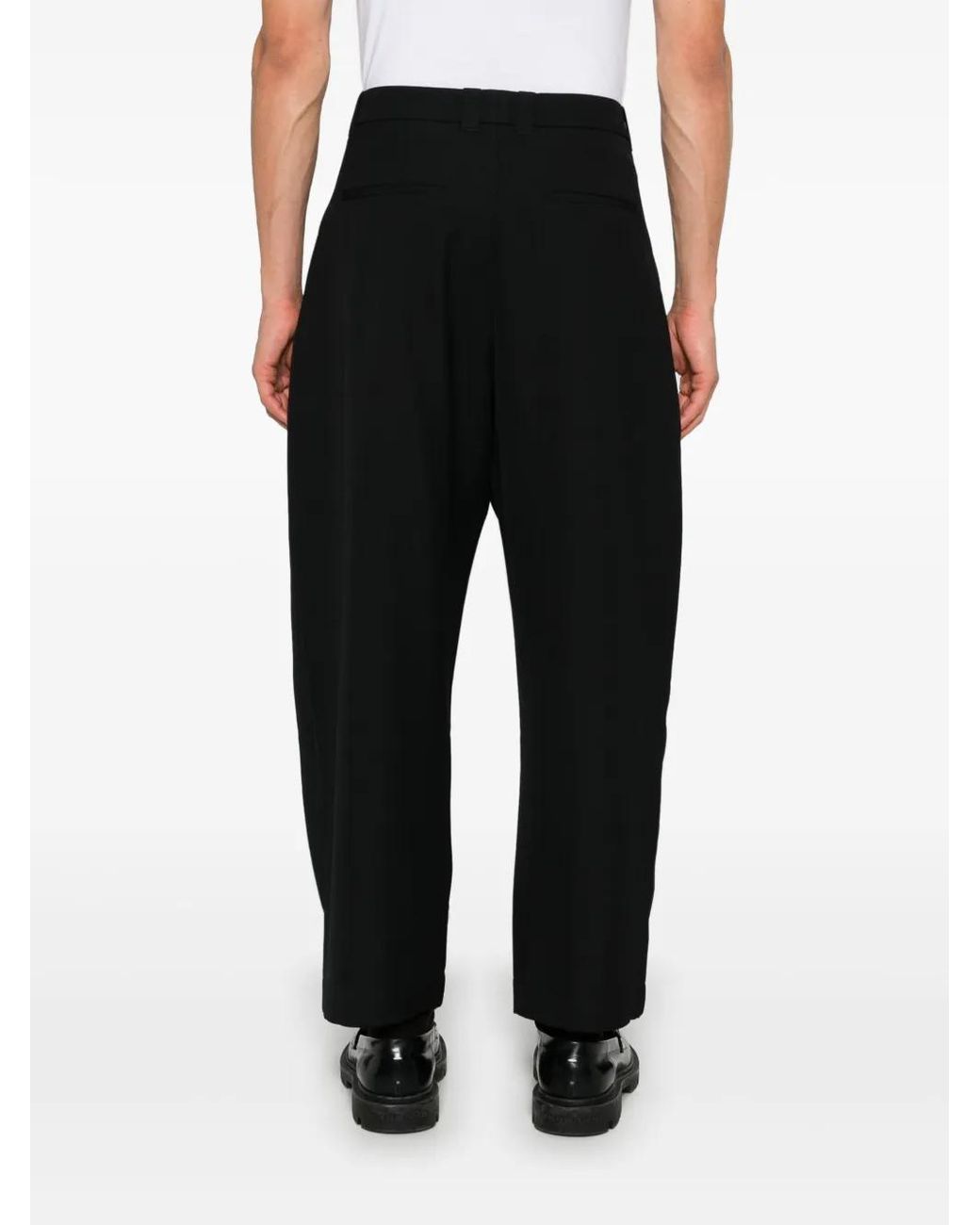 Studio Nicholson Black Tuck Trousers for men