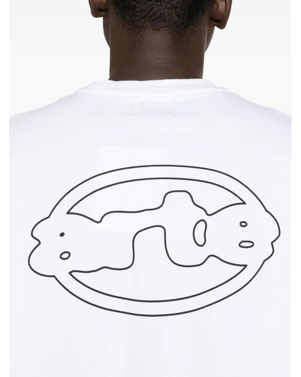 Arte' White Print-Detail Short-Sleeve T-Shirt for men