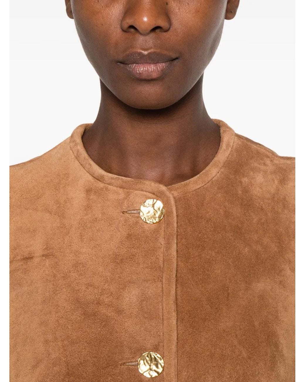 Arma Brown Button-Up Suede Jacket
