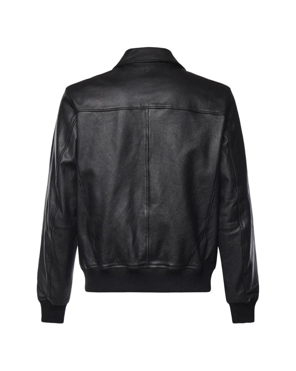Dondup Gray Zip-Up Leather Jacket for men