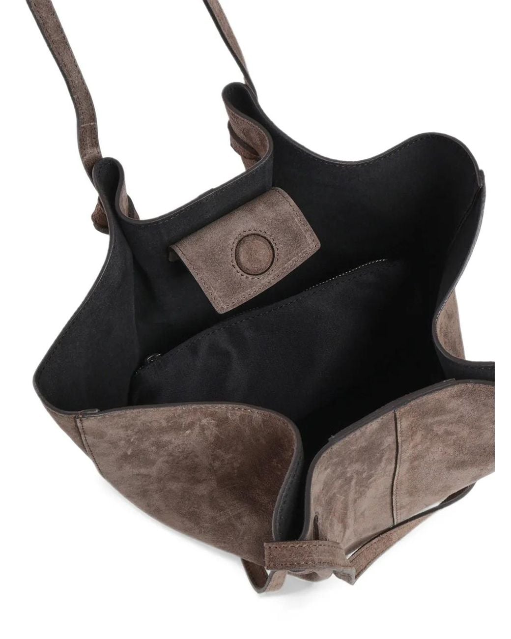 Date Brown Nina Suede Knotted Shoulder Bag