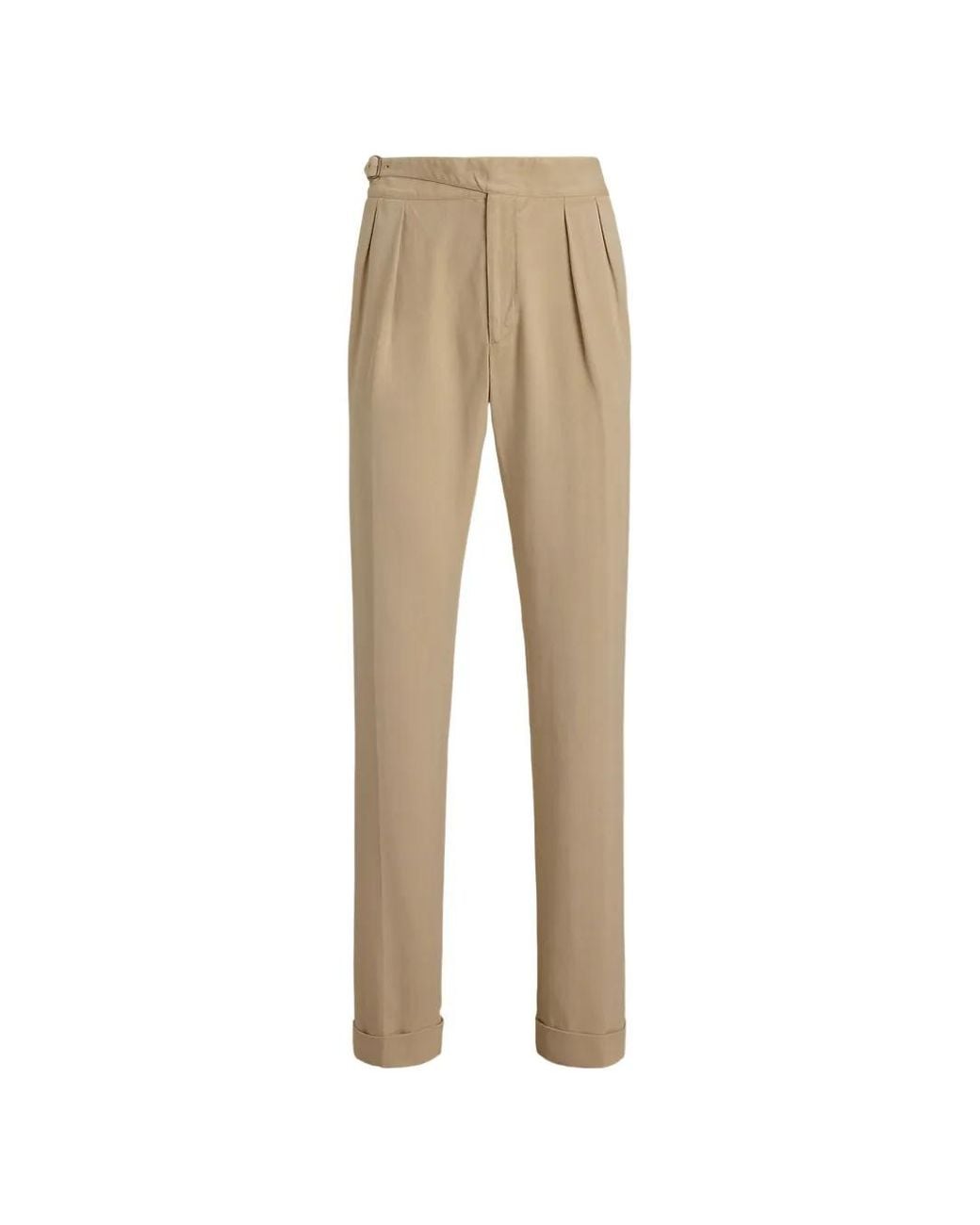 Ralph Lauren Natural Double-Pleated Trousers for men