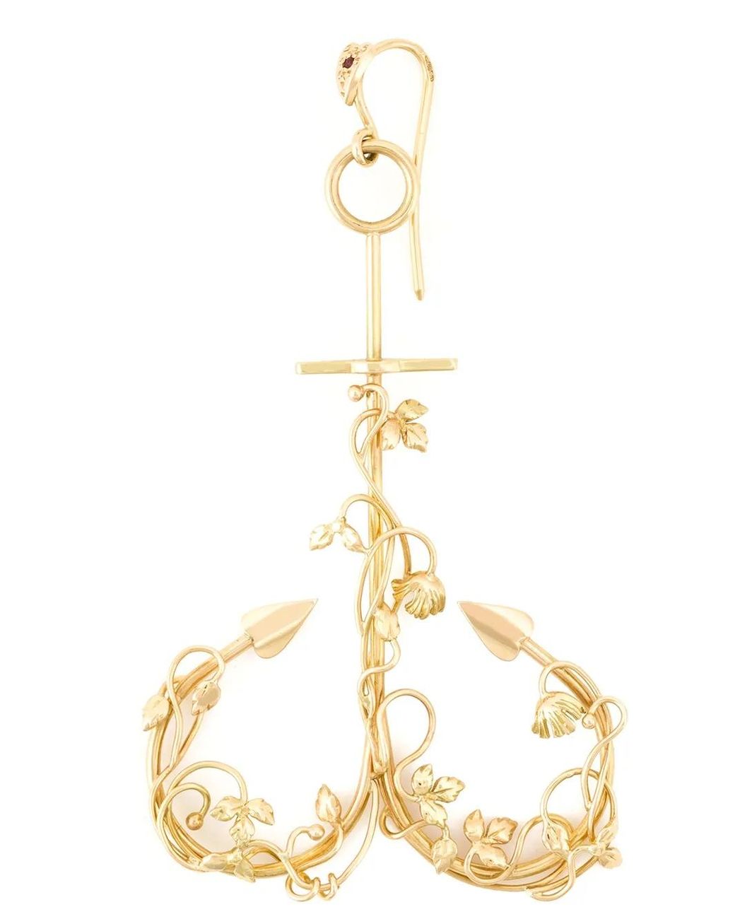 Natasha Zinko Metallic 18Kt Anchor Curved Earring