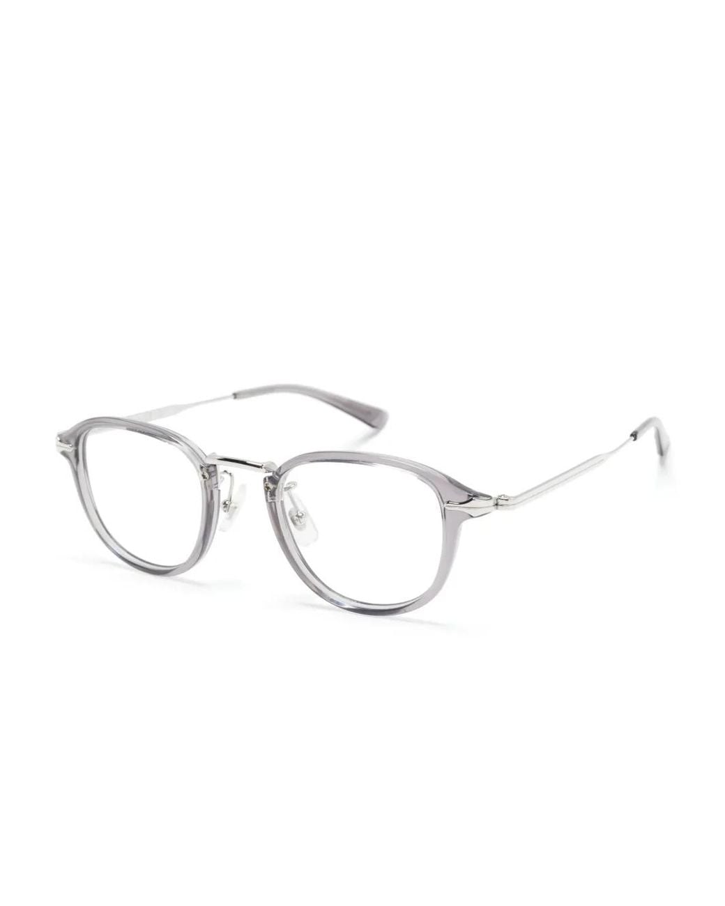 Montblanc White Round-Frame Glasses for men