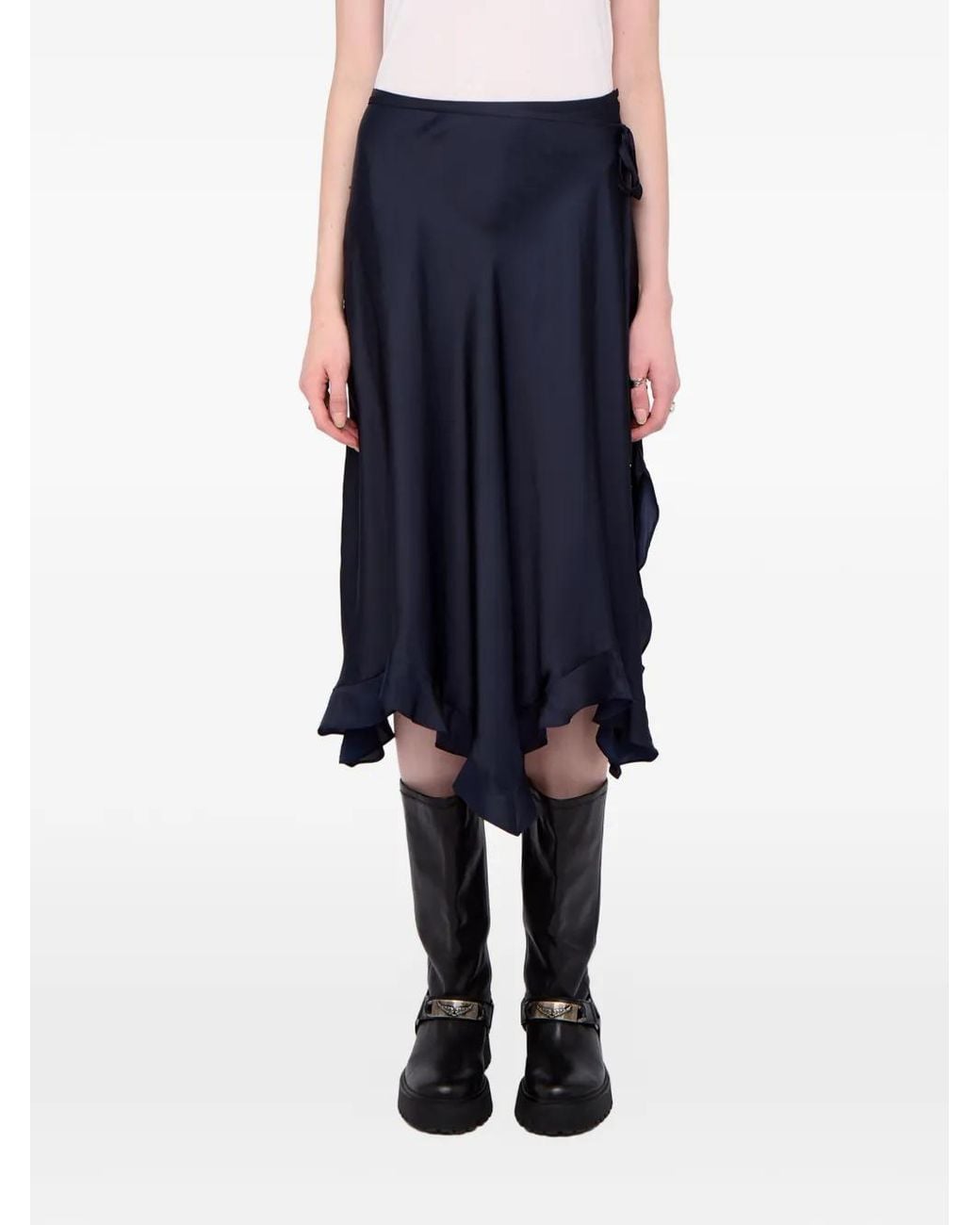 Zadig & Voltaire Blue Jeto Satin Skirt