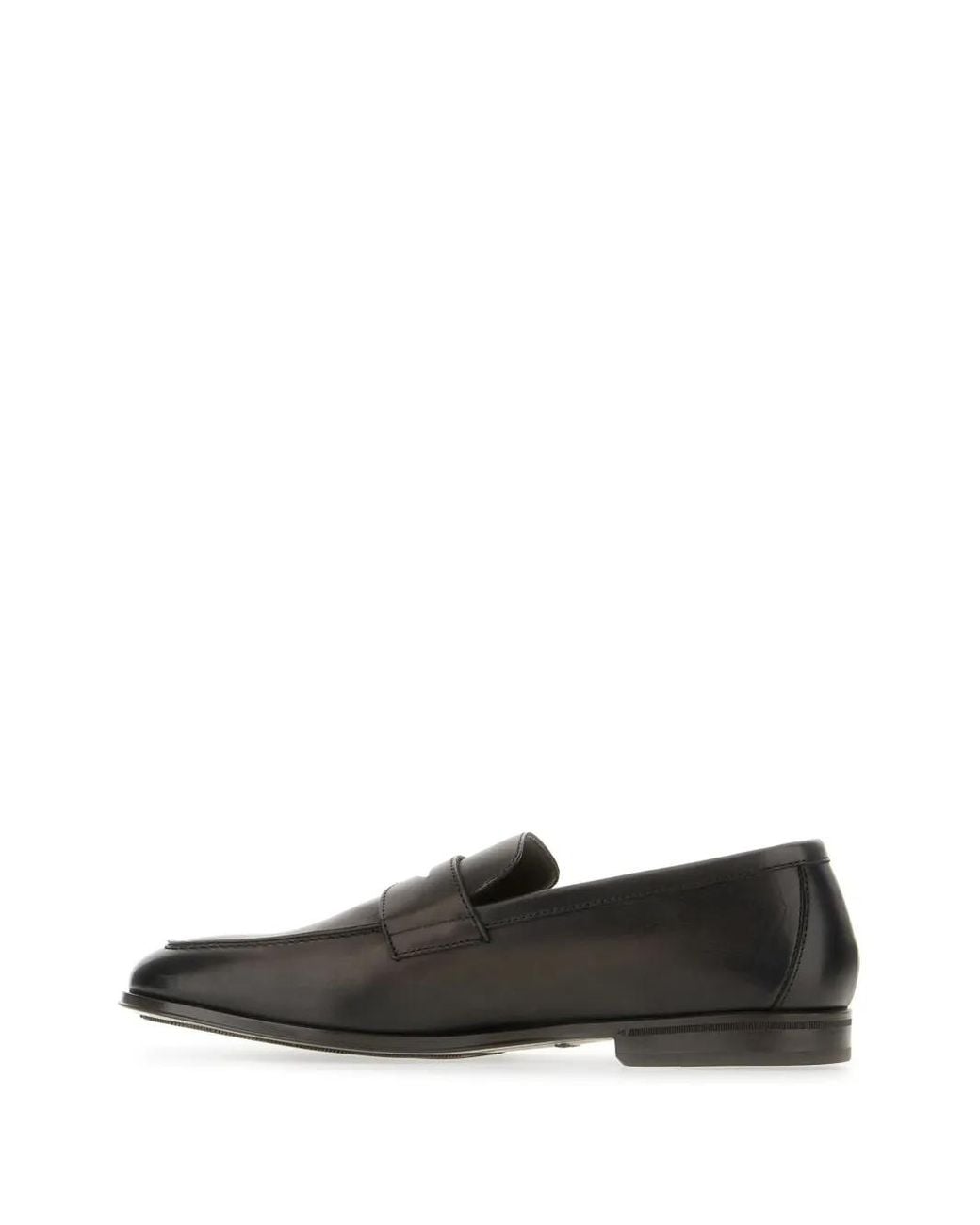 Doucal's Gray Leather Loafers for men