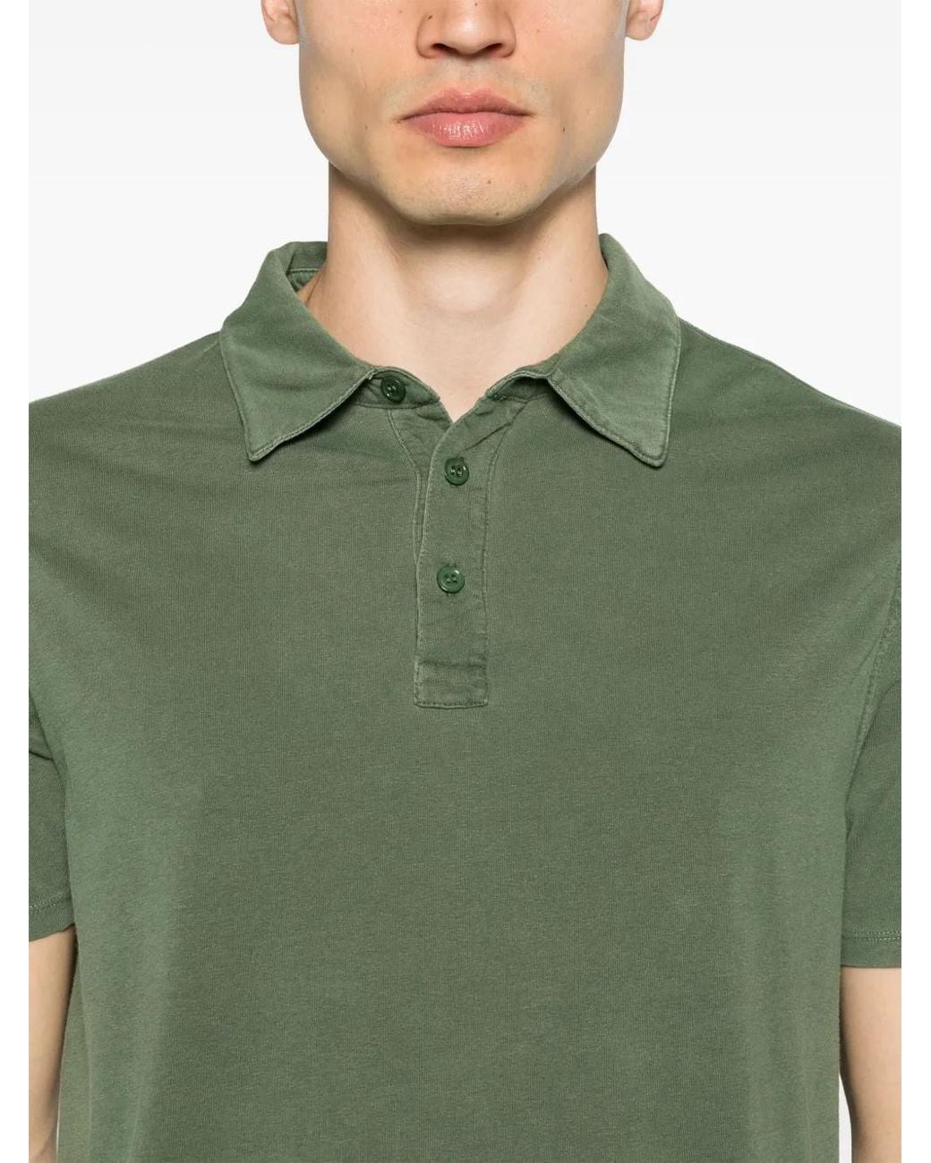Majestic Filatures Green Organic Cotton-Blend Polo Shirt for men