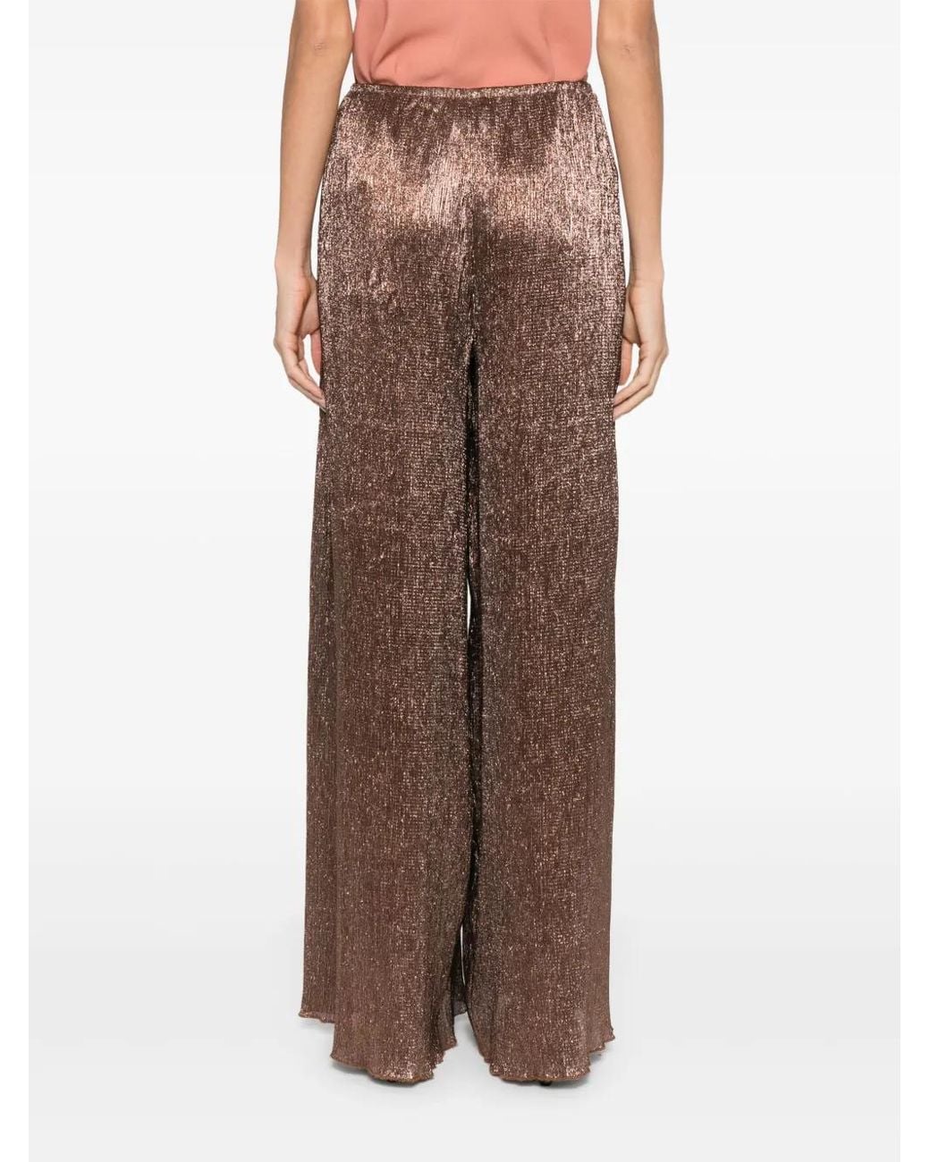 Forte_forte Brown Metallic-Threading Trousers