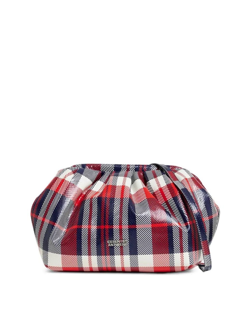 Essentiel Antwerp Red Check-Pattern Kennie Shoulder Bag