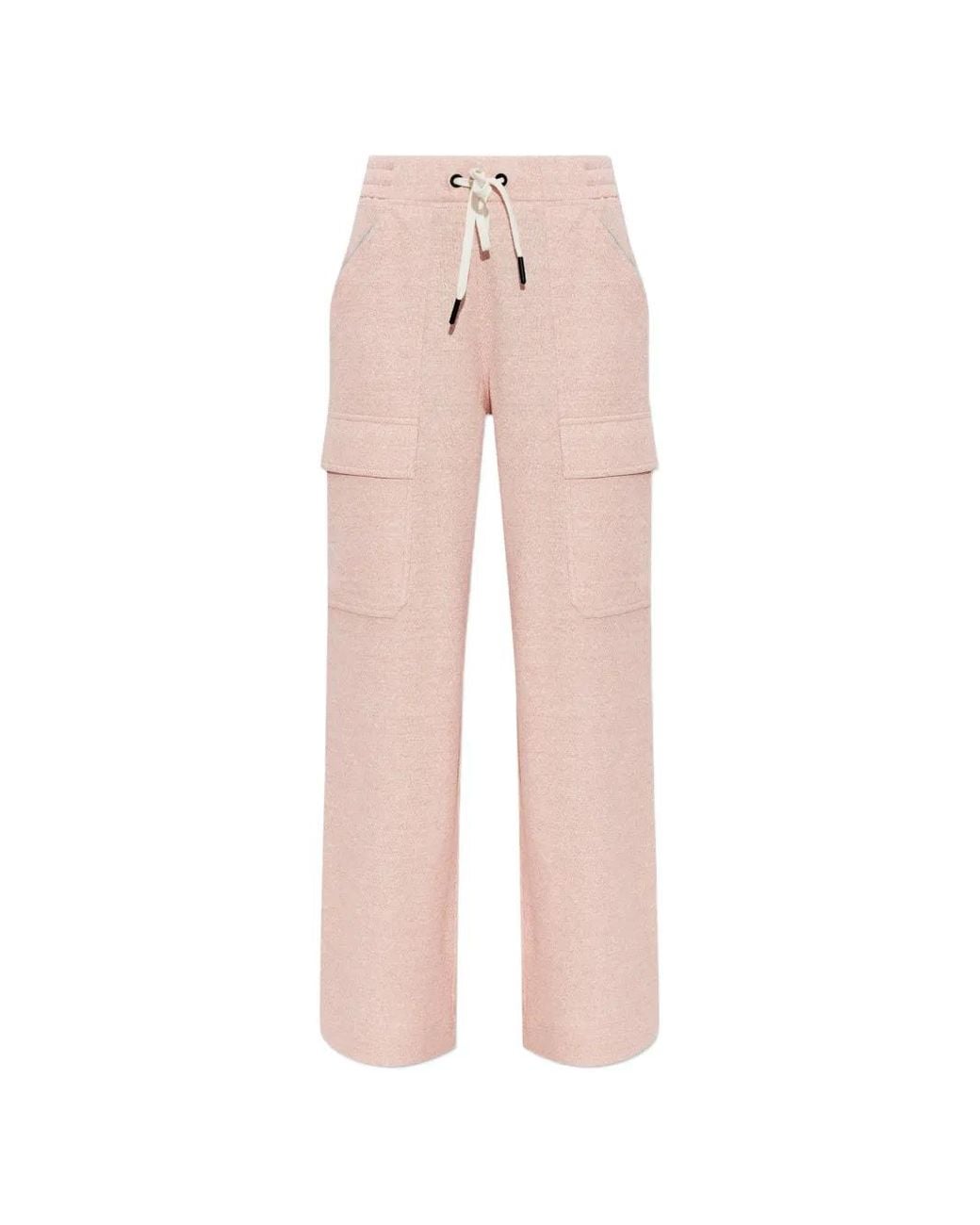 Moncler Pink Linen & Cotton Blend Trousers