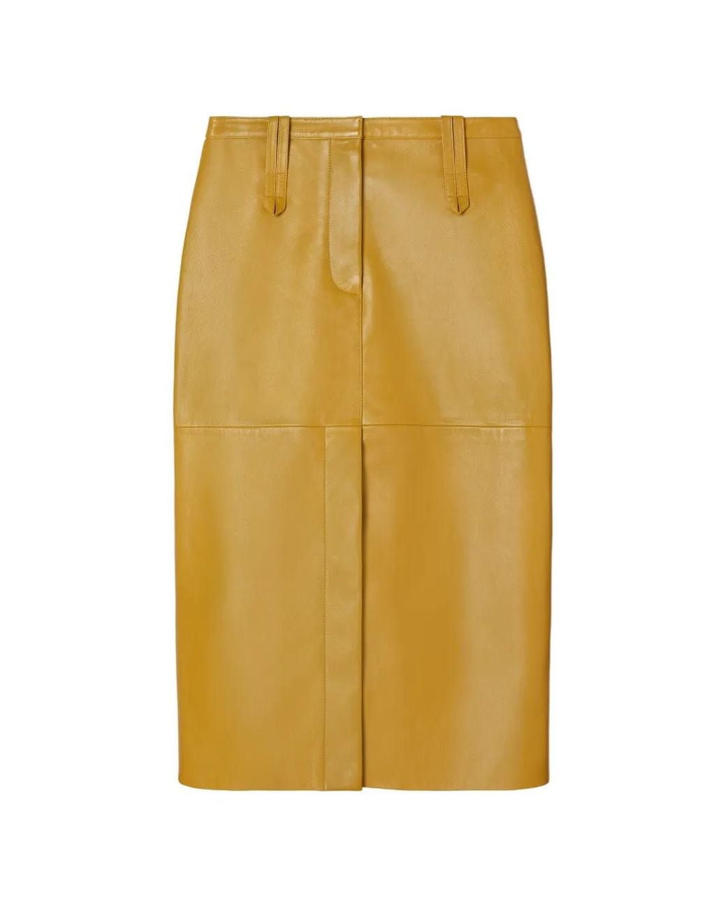 Tory Burch Yellow Leather Skirt