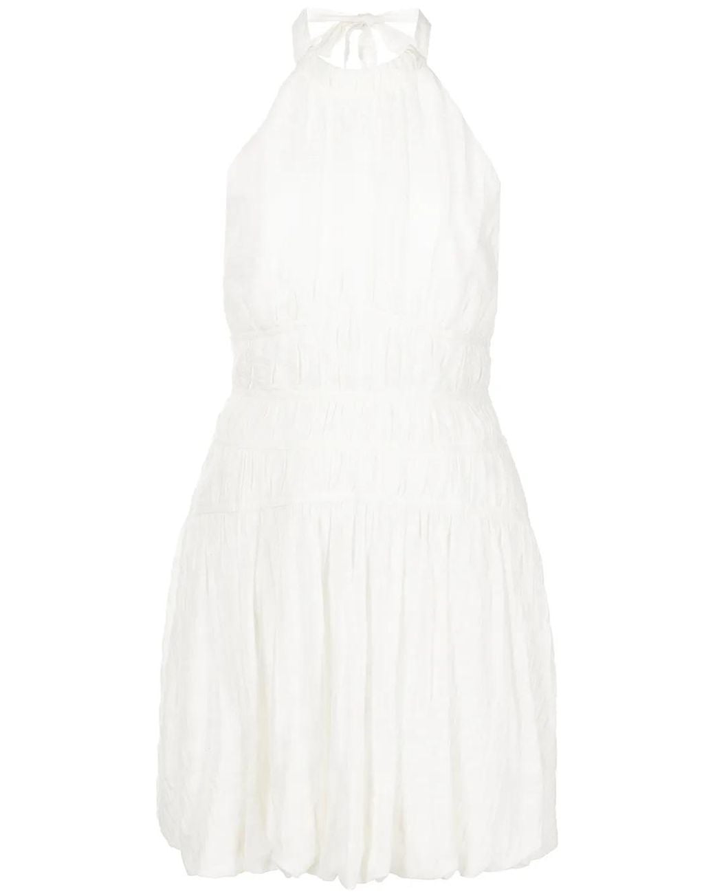 Jonathan Simkhai White Halterneck Gathered Minidress